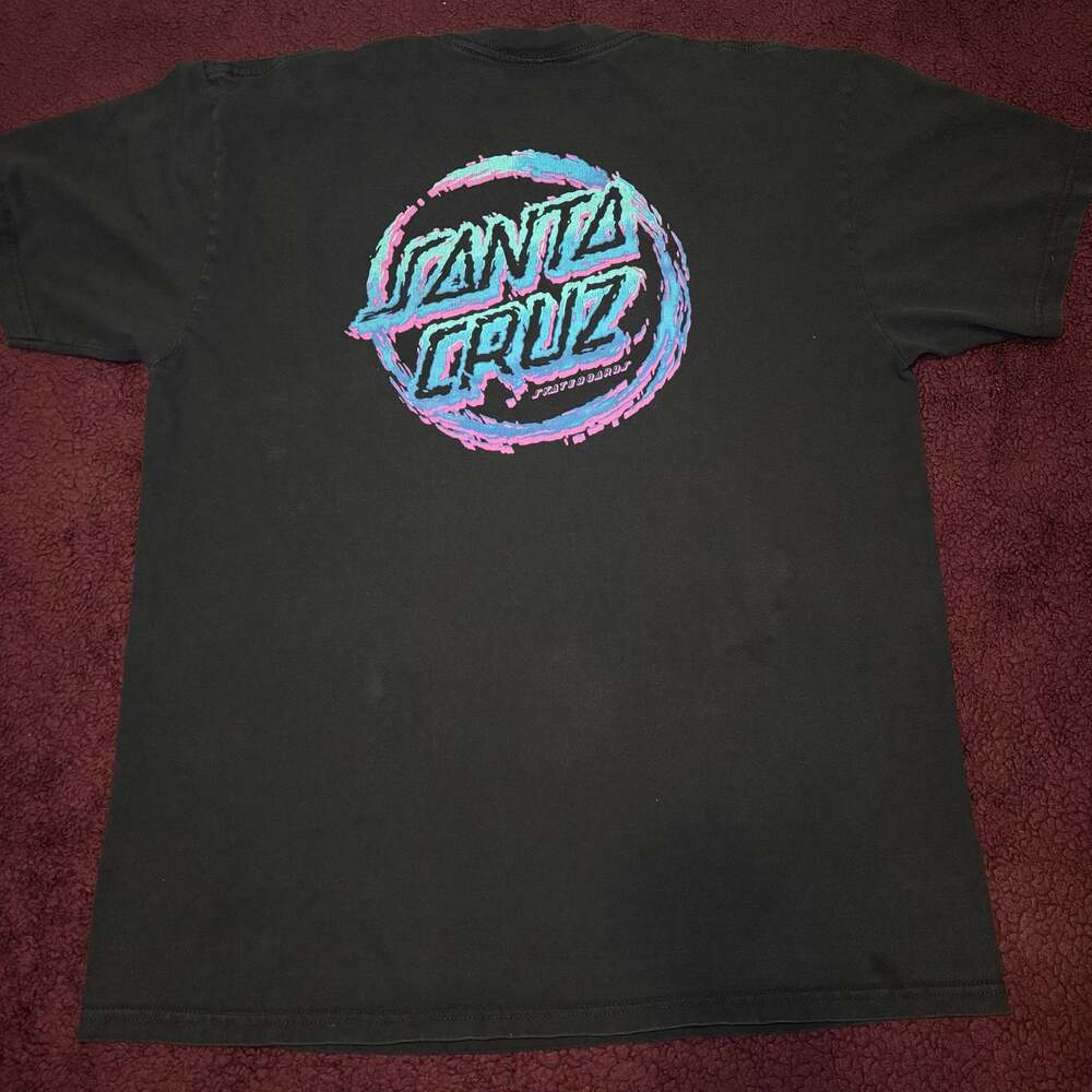Santa Cruz Skateboards Throwdown Dot Black Graphic T-Shirt